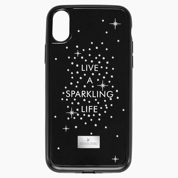 Swarovski History " Live a Sparkling life " iPhone X / XS Case Integrated Bumper - Picture 1 of 5
